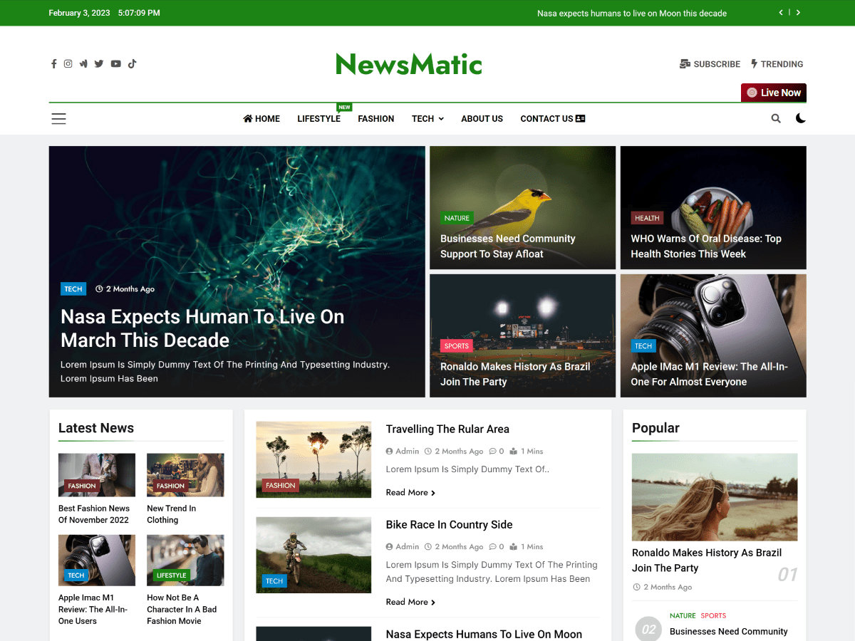 15+ Best Free Magazine WordPress Themes 2023 3